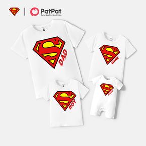 superman papà e me classica maglietta in cotone con logo super eroe