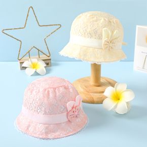 Baby Bow Decor Breathable Lace Cap