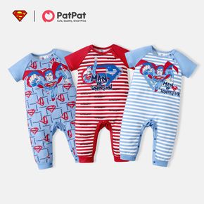 Superman Baby Boy Raglan-sleeve Graphic Snap Jumpsuit