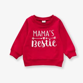 Letter Print Long-sleeve Pink Baby Pullover Top