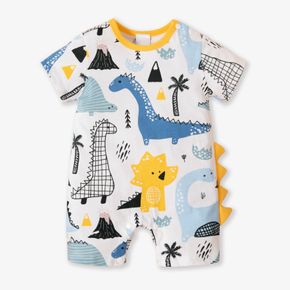 100% Cotton Dinosaur Print Long-sleeve Baby Jumpsuit
