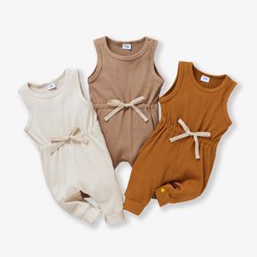 Baby Boy/Girl 95% Cotton Ribbed Sleeveless Tank Jumpsuit