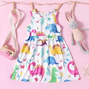 Toddler Girl Animal Dinosaur Print Sleeveless Dress