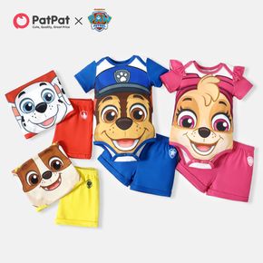 PAW Patrol 2pcs Little Boy/Girl Short-sleeve Graphic Romper and Shorts Set