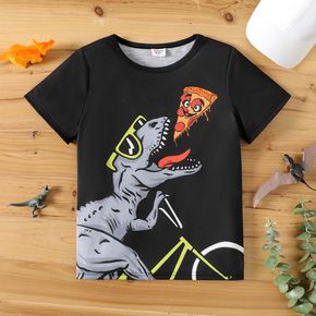 camiseta de manga curta com estampa de dinossauro animal menino menino