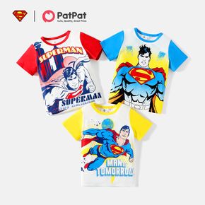 Superman Kid Boy Farbblock-Superhelden-T-Shirt