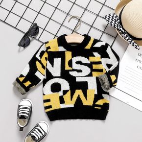Baby Boy Letter Design Long-sleeve Knitted Pullover Sweater
