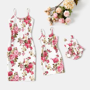 All Over Floral Print Bodycon Cami Dress for Mom and Me