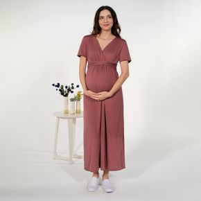 Maternity Twist Knot Front Short-sleeve Dress