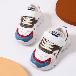 Toddler Color Block Velcro Strap Sports Shoes