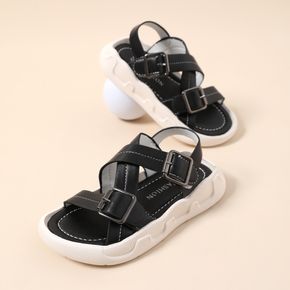 Toddler / Kid Criss Cross Buckle Velcro Black Sandals