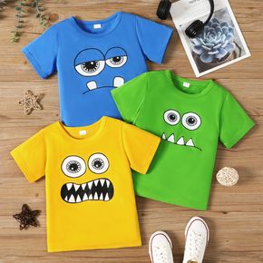Kid Boy Funny Face Graphic Print Short-sleeve Tee