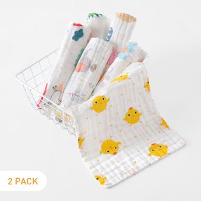 2er-Pack Babyhandtücher aus 100 % Baumwolle, 6-lagiges, weiches, saugfähiges Baby-Taschentuch mit hoher Dichte