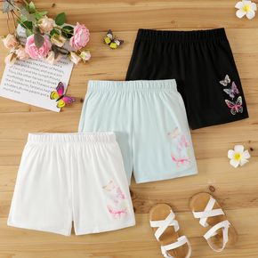 Kid Girl Casual Butterfly Print Elasticized Shorts