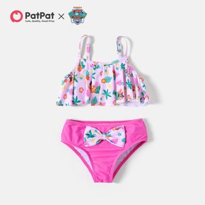 PAW Patrol 2pcs Toddler Girl Floral Print Cami Top and Bowknot Design Briefs Swimsuit Set