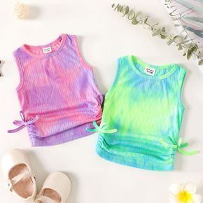 Baby Girl Tie Dye Ribbed Ruched Tank Top