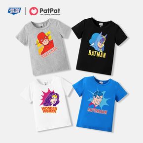 Justice League Kurzarm-T-Shirt mit Buchstabenaufdruck für Kleinkinder aus Baumwolle für Mädchen/Jungen