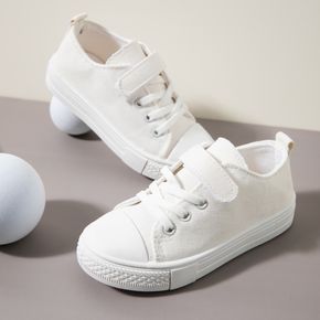 Toddler / Kid Dual Velcro Simple White Canvas Shoes
