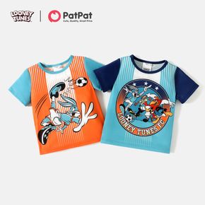 looney tunes camiseta infantil colorblock esportiva manga curta