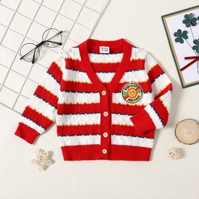 Baby Boy/Girl Striped Long-sleeve Button Up Knitted Cardigan Sweater