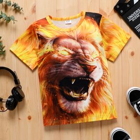 Kid Boy Animal Lion Print Short-sleeve Tee
