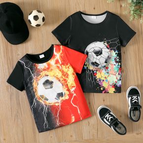 Kid Boy Casual Soccer Print Short-sleeve Tee