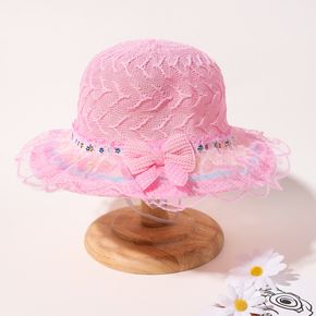 Toddler / Kid Bow Decor Lace Trim Bucket Hat