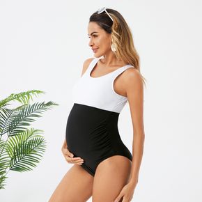 Maternity Two Tone One Piece Swimsuit