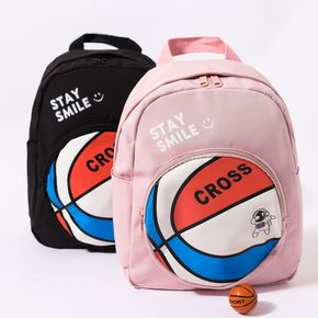 حقيبة ظهر للسفر للأطفال مطبوع عليها كرة السلة للأطفال في مرحلة ما قبل المدرسة