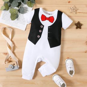 Baby Boy Gentleman Outfit Short-sleeve Jumpsuit