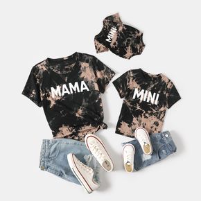 Kurzärmlige T-Shirts mit Batik-Buchstabendruck aus 100 % Baumwolle für Mama und mich