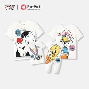 Looney Tunes Family passende weiße Kurzarm-Grafik-T-Shirts