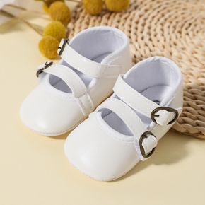 Baby / Toddler Buckle Velcro White Prewalker Shoes