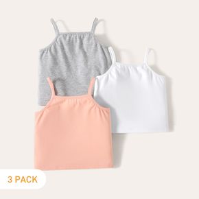 3-Pack Toddler Girl Solid Color Cotton Camisole