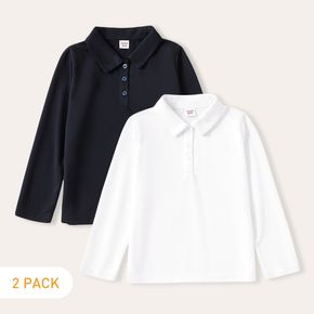 2-pack/1-pack Kid Boy/Kid Girl Long-sleeve Uniform Pique Polo Shirt