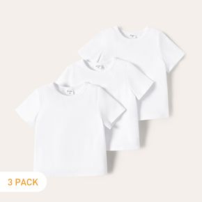 3-Pack Toddler Boy Basic Short-sleeve White Tee