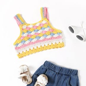 Baby Girl Colorful Knitted Sleeveless Crop Top