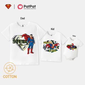 Superman-Superhelden-Kurzarm-T-Shirt aus Baumwolle für Papa und mich