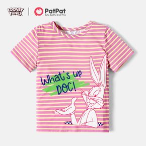 Looney Tunes Kid Boy/Kid Girl Stripe Letter Print Short-sleeve Tee