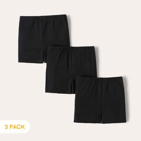 3-Pack Toddler Girl Elasticized Black Shorts