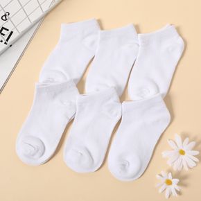 6 Paar einfache weiße Söckchen für Babys / Kleinkinder / Kinder