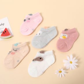 5-pairs Baby / Toddler Cartoon Animal Pattern Mesh Socks