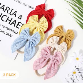 3-pack Solid Embroidery Swallowtail Hair Tie for Girls