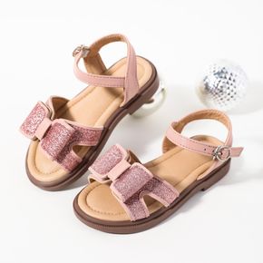 Toddler / Kid Glitter Bow Decor Pink Sandals