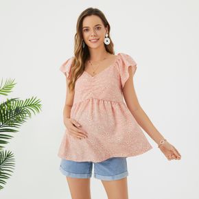 Maternity Ditsy Floral Print Ruched Tee