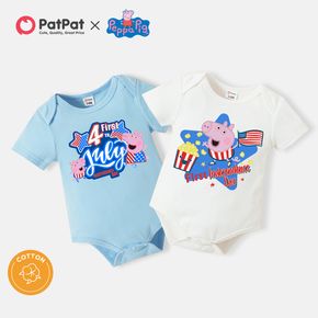 Peppa Pig Baby Boy First 4th of July Cotton Short-sleeve Bodysuits