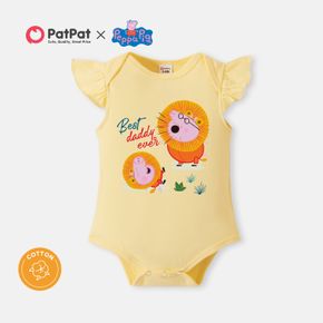 Peppa Pig Baby Girl Father's Day 100% Cotton Flutter-sleeve Bodysuit