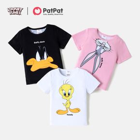 looney tunes camiseta de manga curta menino/menina com estampa de letras