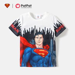Superman Kid Boy Farbblock-Superhelden-Kurzarm-T-Shirt