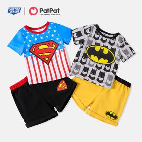 Justice League 2-teiliges Set aus Kurzarm-T-Shirt und Shorts für Jungen mit Grafik